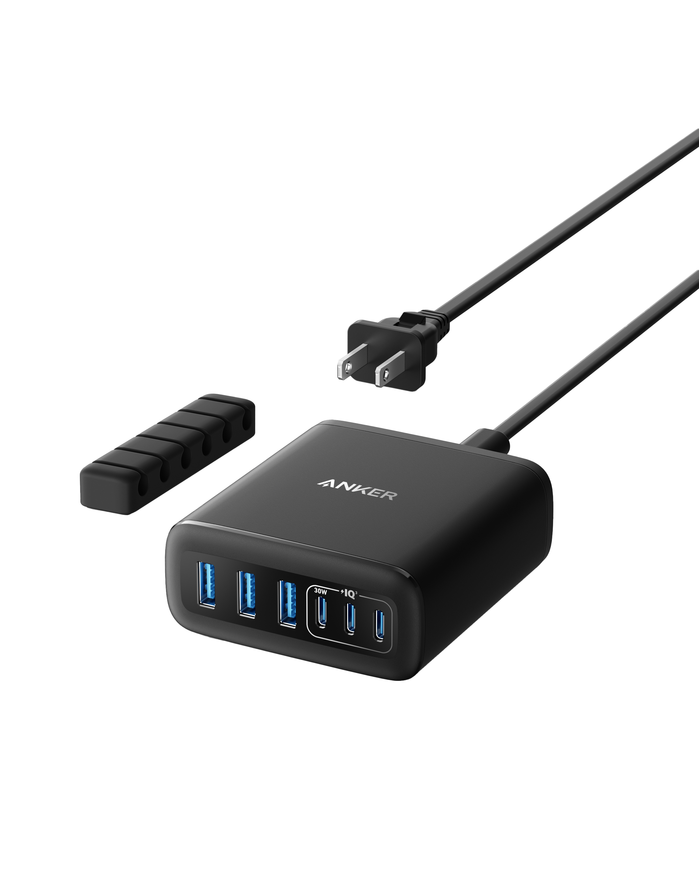 Anker Charger (112W, 6 Ports, GaN) - Black Anker Charger (112W, 6 Ports, GaN) - Black